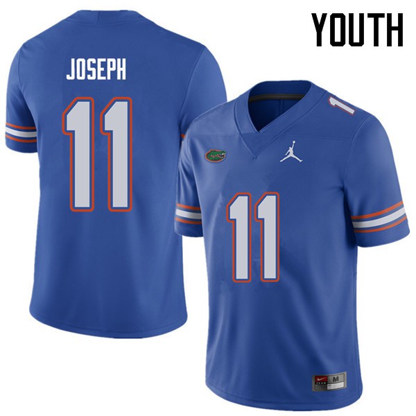 Jordan Brand Youth #11 Vosean Joseph Florida Gators College Football Jersey Royal